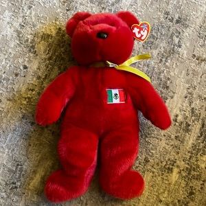 Mint condition Mexican flag large beanie baby bear.